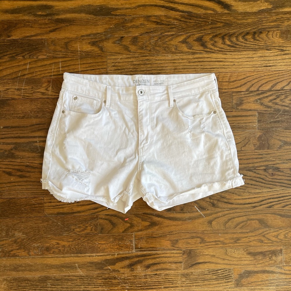 White Ripped Jean Shorts